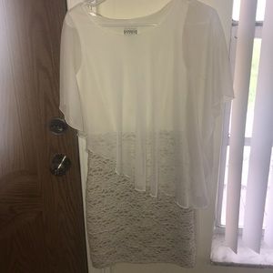 Elegant but sexy white evening dress